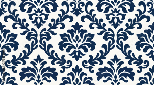 Premium Victorian Damask Vector Background for Luxury Invitation and Stationery Designs
