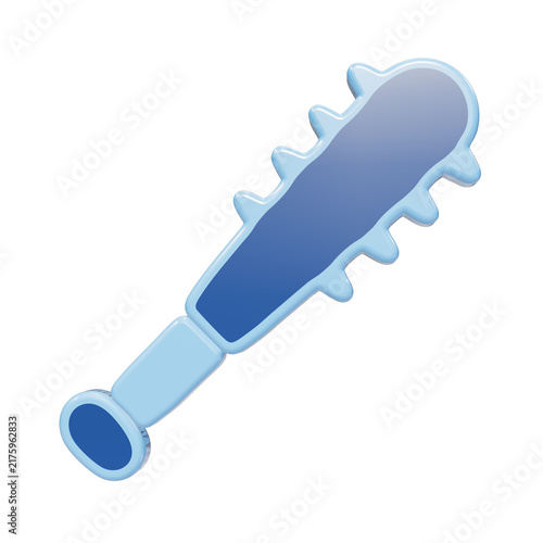 Foto A 3D rendered icon of a medieval spiked club or mace colored in blue on a transp