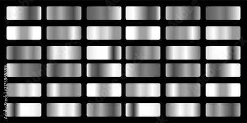 Set of Silver foil texture background. Realistic silver, gradient mesh. High resolution
