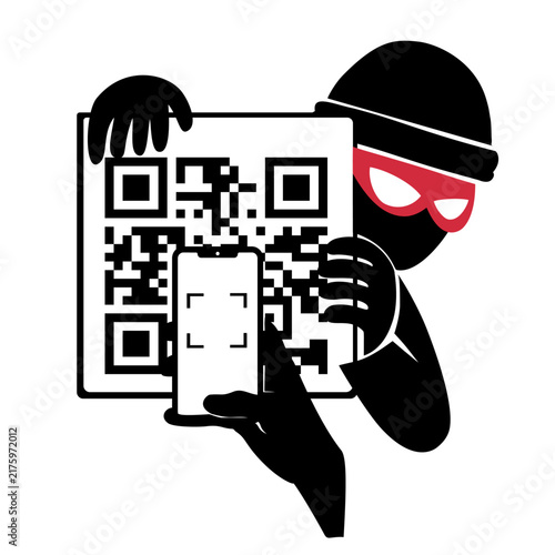 Hacker using qr code scam for cyber fraud quishing