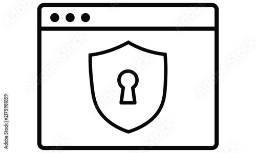Secure Browser Window Keyhole Shield Icon