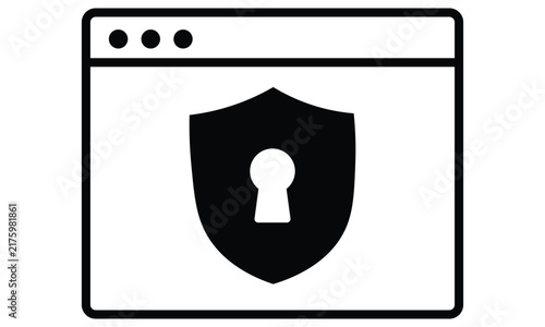 Secure Browser Window Shield Keyhole Icon
