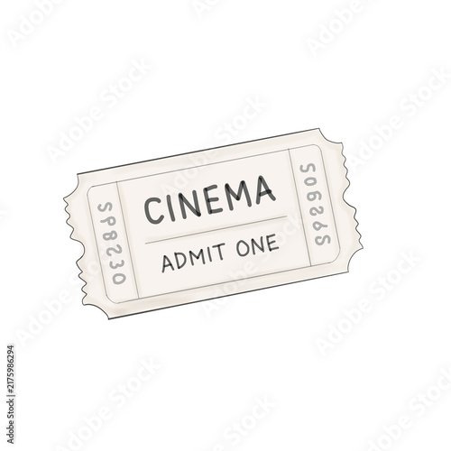 Fotografía Cute vintage cinema ticket illustration with admit one text and numbers