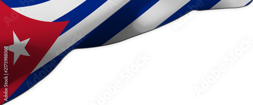 Fotografía White background with the Cuban flag waving in the wind