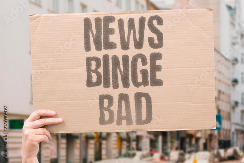 Obraz na płótnie "News binge bad" Consuming too much politics harms health