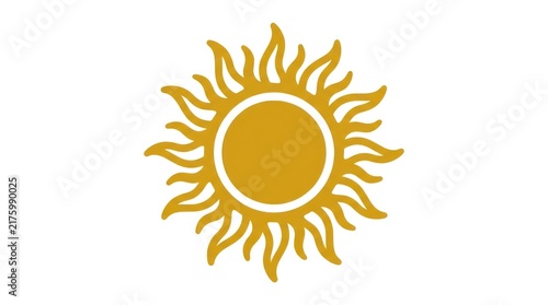 Abstract-golden-sunshine-icon--smooth-circular-core-with-organic-flame-shaped-rays--contemporary-minimalist-design--bold-flat-vector-illustration--high-contrast