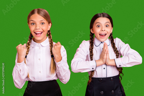 Canvastavla Portrait of two person nice attractive charming cute winsome cheerful cheery ecs