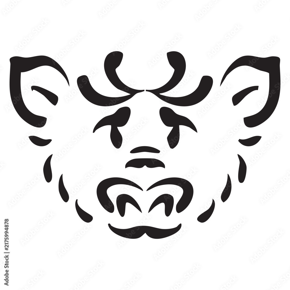 Obraz premium Abstract Tribal Wild Boar Head Minimalist Line Art Vector Illustration