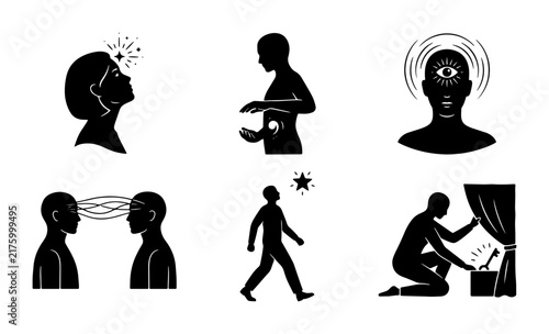 Фотография Mystical Symbols, Intuition Icons, Psychic Power Graphics, Spiritual Concepts Ve