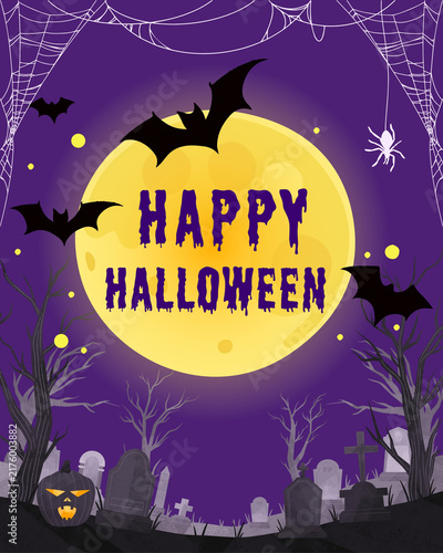 Purple Yellow and Black Minimalist Happy Halloween Instagram Post - 1
