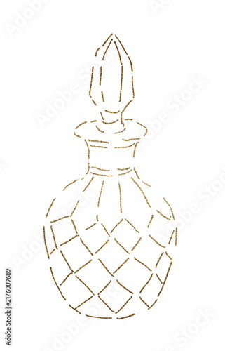 Cuadro en lienzo perfume bottle gold glass fragrance