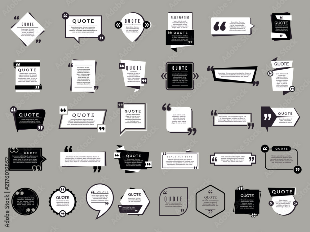 Naklejka premium Quote speech bubble badges collection vector set
