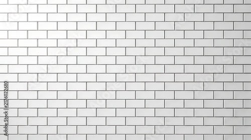 White brick wall background with clean geometric pattern and modern interior texture