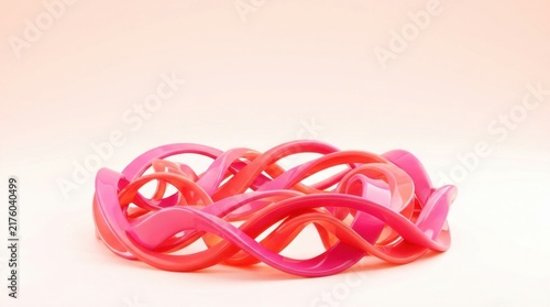 Pink ribbons intertwined on a soft spatial background for breast cancer awareness