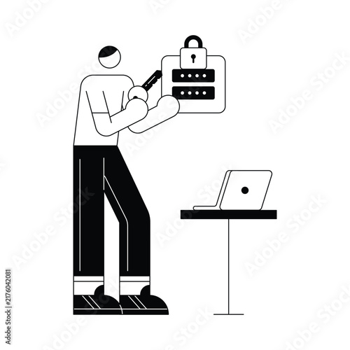 Specialist Secure Password Vector Illustration Eps 10 File