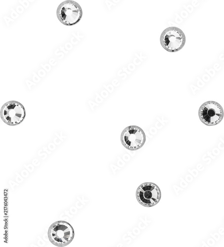 Silver Shiny Metallic Scattered Rhinestones Decoration