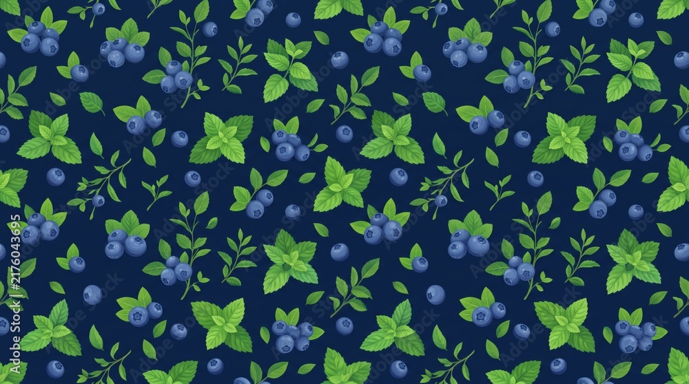 Fresh fruits and vegetable seamless pattern vector with strawberry, blueberry, raspberry, organic fruit, and food background design.