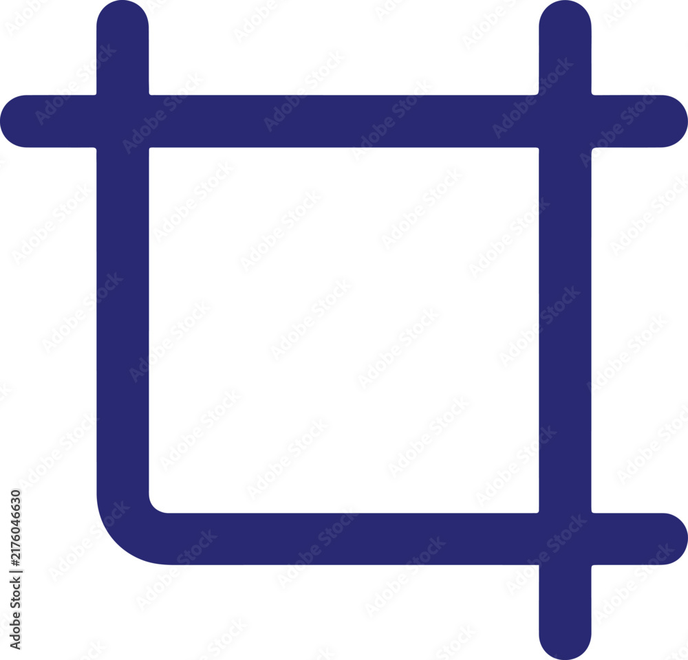 Obraz premium Crop tool interface icon vector graphic symbol outline and solid style