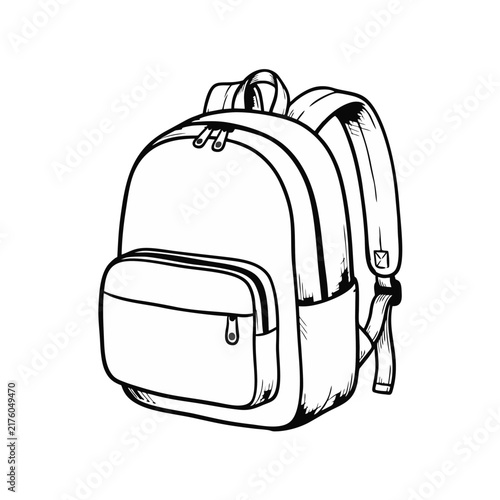 School Rucksack Design For Carrying Books And Daily Supplies Used By Students During Academic Lessons Or Outdoor Travel Adventures Requiring Sturdy Storage Solutions For Personal Belongings