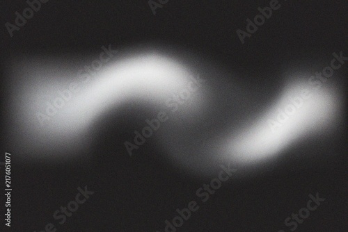 Abstract Blurred White Light Wave on Black Background