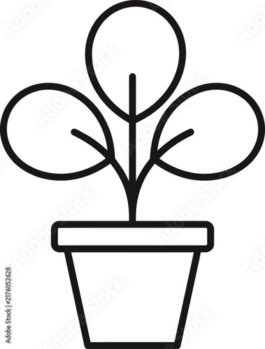 Simple line art illustration of a potted houseplant
