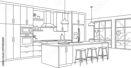 interior of modern kitchen