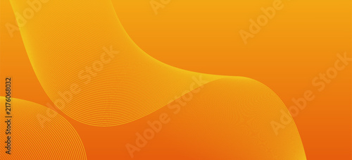 Abstract glowing wave lines on orange background. Dynamic wave pattern. Modern flowing wavy lines. Futuristic technology concept. Suit for banner, poster, cover, brochure, flyer, website