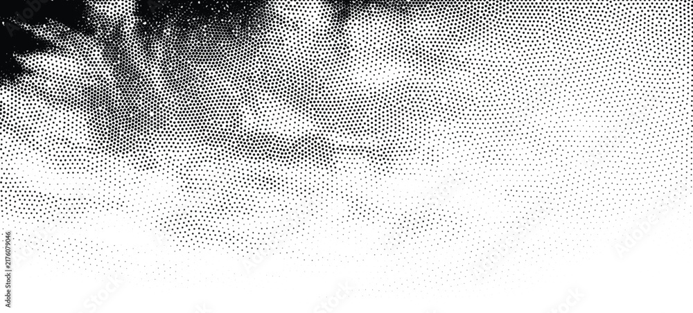 Obraz premium Abstract stipple cloud background, halftone monochromatic, grunge overlay, vector illustration