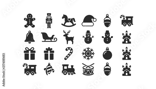 Christmas holiday winter elements and festive season celebration objects