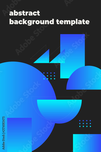 Abstract Geometric Gradient: A dynamic composition featuring vibrant blue and cyan gradients on geometric shapes, creating an abstract background template for design.