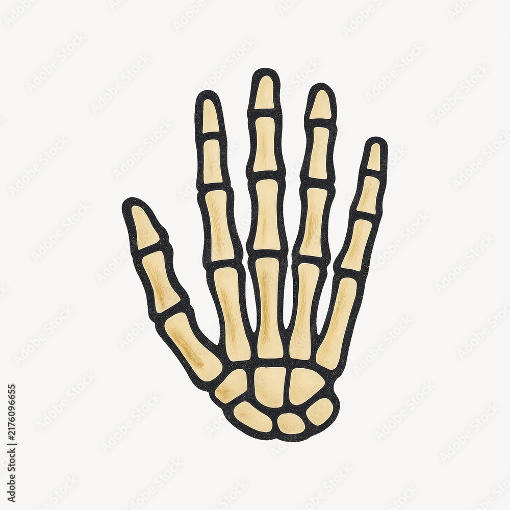 Naklejka premium Skeleton hand illustration design.