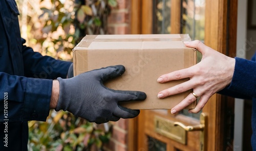 Package Being Delivered to a Home