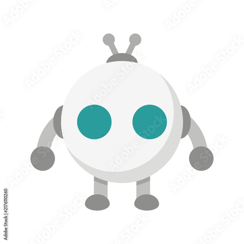 Cute Round Robot Character Artificial Intelligence Illustration