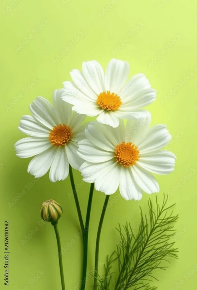 Fototapeta premium daisies on green background