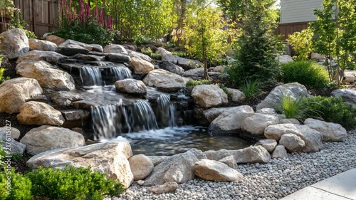Serene Japanese Autumn Garden with Cascading Waterfalls, Colorful Foliage and Peaceful Pond in Relaxing Nature Video
