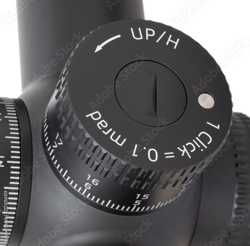 Obraz na plátně Riflescope elevation adjustment knob close-up