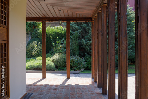 Konstfotografi Wooden gallery in Queen Darejan's Palace. Tbilisi Georgia