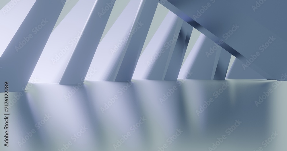 Obraz premium Architecture background geometric arched interior 3d render