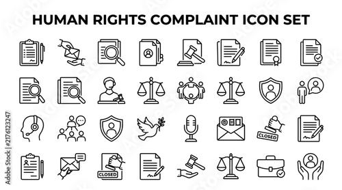 Bild auf Leinwand Human rights complaint icon set