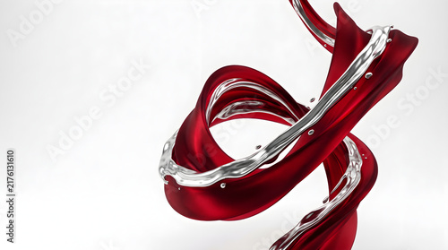 Abstract 3D Glass Wave and Frosted Acrylic Ribbons Background with Negative Copy Space for Minimalist Tech SaaS Landing Page, Web Banner, Futuristic Corporate Branding, and Modern Presentation Header