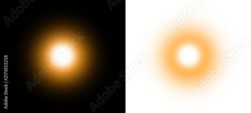 glowing circular light spot sun flare halo with soft ambient blur isolated overlay, bright golden sun light effect with warm glowing aura png