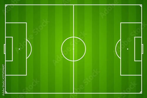 Striped soccer field top view vector illustration