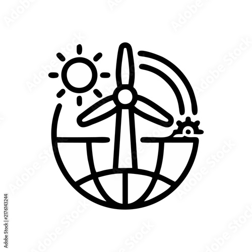 Globe Shaped Renewable Energy Network With Wind Turbine And Solar Elements