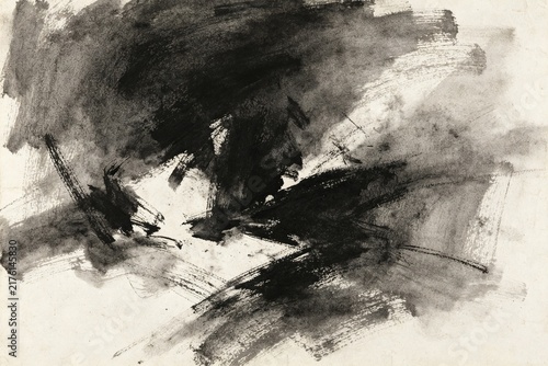 Abstract Charcoal Drawing Texture, Expressive Black and White Strokes