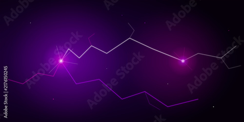 Принти на полотні Vibrant purple electric lightning bolts glowing against dark atmospheric on tran