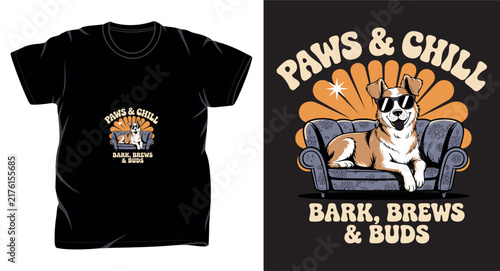 Dog graphic vector art t-shirt design print template