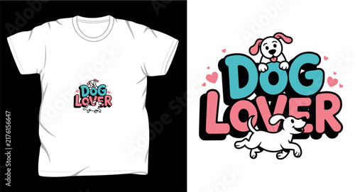 Dog graphic vector art t-shirt design print template