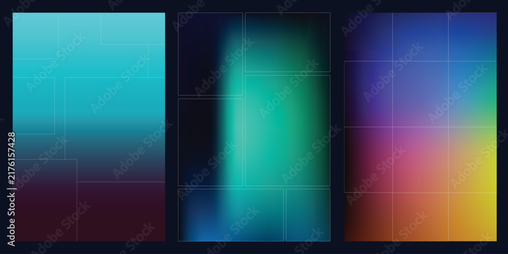 Obraz premium Abstract Gradient Grid Background Collection