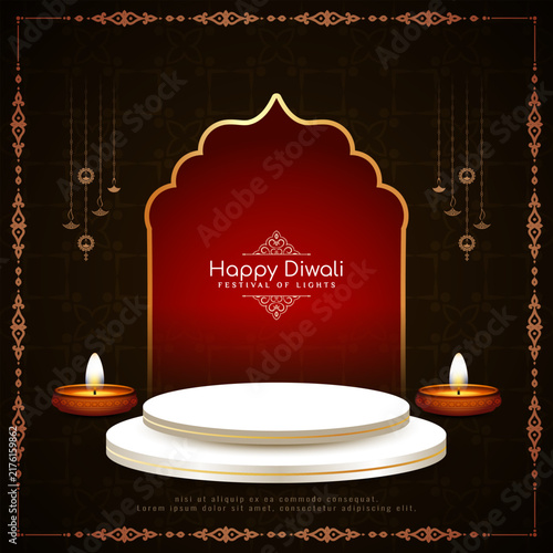 Artistic Happy Diwali Indian traditional festival greeting background