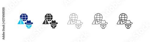 dark web icon pack in multiple styles. editable stroke